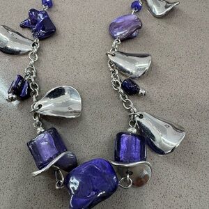 Silver and Purple Women's Necklace
